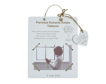 Koperta PAMIĄTKA Komunia sklejka RAMKA wisząca