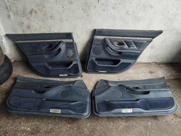 BOCZKI SKÓRA BMW E38 GRANATOWE