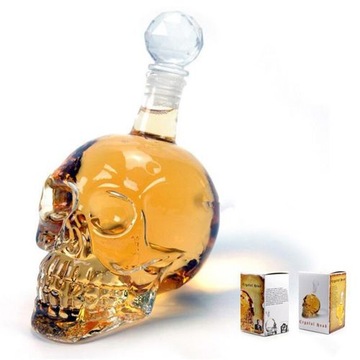 KARAFKA KRYSZTAŁOWA CZASZKA 650ML+PUDEŁKO NA PREZE