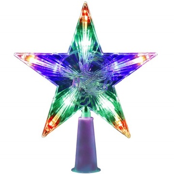 ЗВЕЗДА ДЛЯ РОЖДЕСТВЕНСКОЙ ЕЛКИ 10 СВЕТОДИОДНЫХ ТОЧЕЧНЫХ ОРНАМЕНТОВ 15 СМ ТОП МНОГОЦВЕТНЫЙ