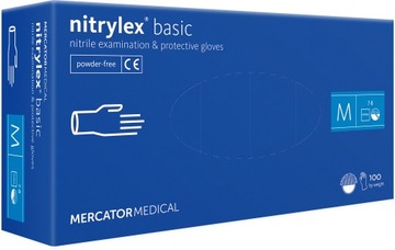 Rękawice nitrylowe nitrylex basic dark blue M 100s, rękawiczki jednorazowe