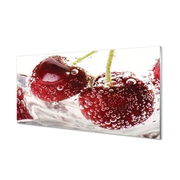 Szklany panel do kuchni Mokre czereśnie 100x50 cm