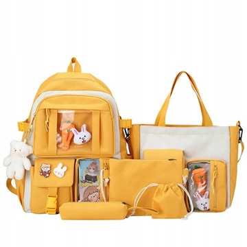 PLECAK SZKOLNY TORBA KAWAII SCHOOL BACKPACK 5 SZT