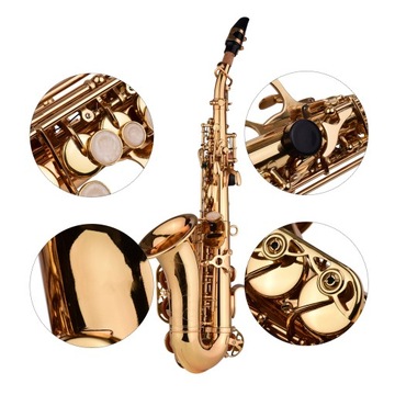 Mini Bb Soprano Saxophone Sax Brass Material Gold