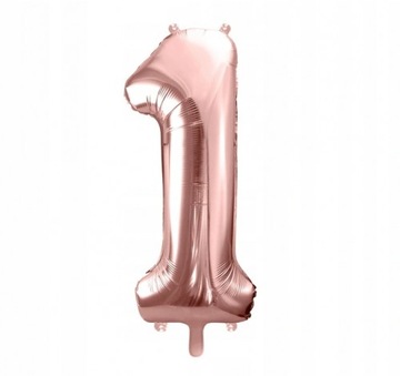 BALON FOLIOWY CYFRA 1 ROSE GOLD NA HEL DUŻY 110CM