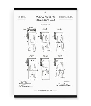 Obraz na ścianę łazienka PAPIER TOALETOWY PATENT