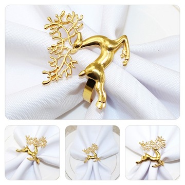 КОЛЬЦА ДЛЯ САЛФЕТОК «ЛОСИ», ЗОЛОТОЙ ДЕКОР, 4 ШТ.