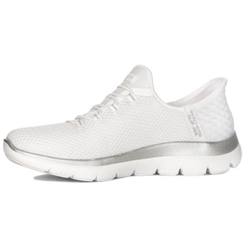 Skechers Sneakersy buty Slip-Ins Vegan wsuwane White Silver 150123/WSL r.41