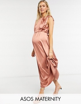 8a8db DESIGN MATERNITY SATYNOWA SUKIENKA MAXI L