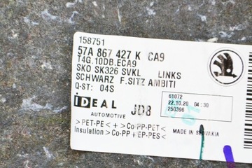 SKODA KAROQ NU7 Lewa strona listwy bagażnika 57A867427K 1.0 Benzyna 85kw 20