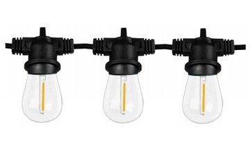 GIRLANDA LED żarówki 1W ciepłe filament 5m+10xE27