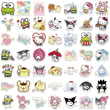 100 sztuk Sanrio Cartoon Kawaii Kuromi moja melodia naklejka na