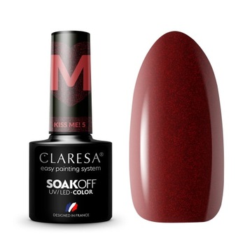 Claresa hybryda czerwień bordo drobinki KISS ME! 5