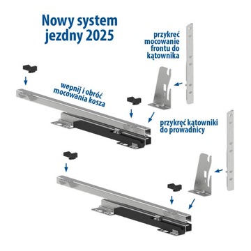 Kosz cargo 50cm 2p. 500 z systemem jezdnym cichy domyk Variant Multi REJS