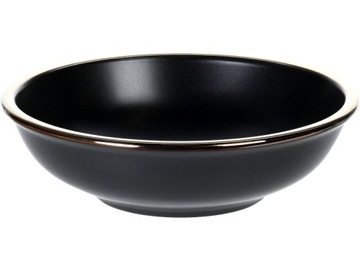 Kamionkowy TALERZ GŁĘBOKI do ZUPY 18 cm - CZARNY