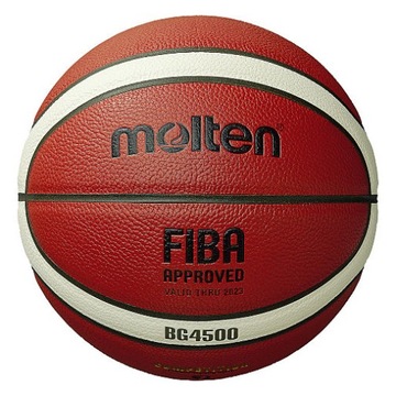 MOLTEN B7G4500-X FIBA piłka do koszykówki, kosza BG4500, skórzana 490M941