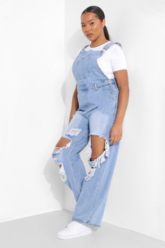 KK47 OGRODNICZKI JEANS DZIURY BOOHOO 52