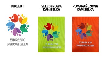 KAMIZELKA ODBLASKOWA Z NADRUKIEM TYŁ XXL