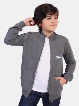 Bluza chłopięca rozpinana bawełniana szary 116-122