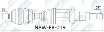 ПРИВОДНОЙ ВАЛ NTY NPW-FR-019