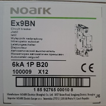Wyłącznik noark 100009 1p b20