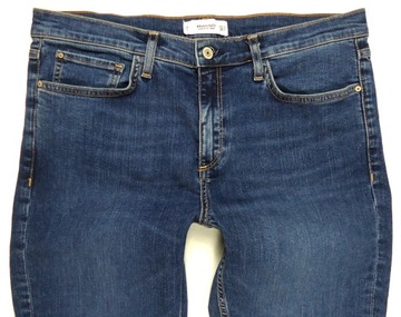 MANGO spodnie damskie jeans SLIM BOOTCUT przetarcia wysoki stan 42