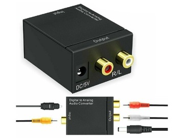 Konwerter optyczny toslink spdif na 2x cinch rca