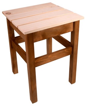 STOŁEK TABORET DREWNIANY KRZESŁO 46 cm EKO BRĄZ