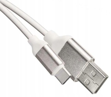 kabel biały USB 2.0 wtyk A - USB typ-C wtyk 1,0m