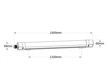 Energooszczędna lampa LED 150 cm flicker free montaż sufitowy lub ścienny