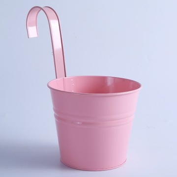 ПОДВЕСНЫЕ ЖЕЛЕЗНЫЕ ЦВЕТОЧНЫЕ ГОРШКИ, КАШОНЫ НА КРЮКАХ 4 ШТ.