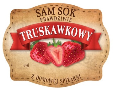 SOK TRUSKAWKOWY - Etykieta na słoik