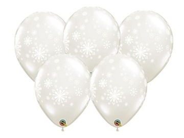 BALONY PRZEZROCZYSTE ŚNIEŻYNKI BIAŁE 5szt