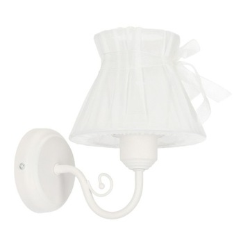 Kinkiet biały abażur z organzy Lampa ścienna 1xE27 Zefir Candellux