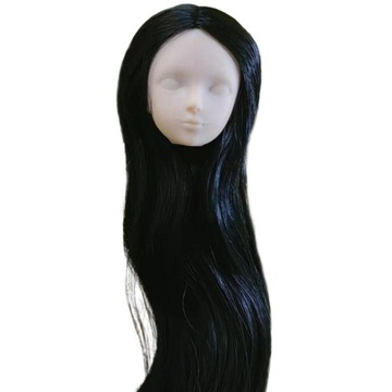 1/6 Практика макияжа головы куклы с черными прямыми волосами