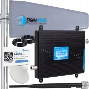 Set Zesilovač Signálu Telefonu Gsm Internetu 3G 4G Lte 2 Antény 15 m
