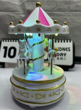 Музыкальная шкатулка Механическая карусель со светодиодным световым шоу Рождественский подарок