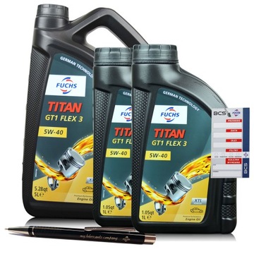 7 LITRÓW FUCHS TITAN GT1 FLEX 3 5W40 XTL OLEJ SILNIKOWY 7L - DYSTRYBUTOR
