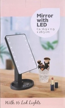 Podświetlane Lusterko kosmetczne do makijażu z LED