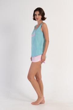 Piżama Damska bawełna na ramiączkach krótkie spodnie szorty L 40 Vienetta