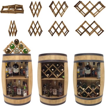 RGB LED барная бочка с винной подставкой, СВЕТЛЫЙ ДУБ