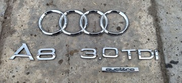 AUDI A8 D3 3.0 TDI QUATRO ZNAKY ZNAK LOGO KRYT