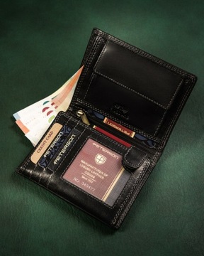 PETERSON elegancki męski portfel skórzany antykradzieżowy na prezent