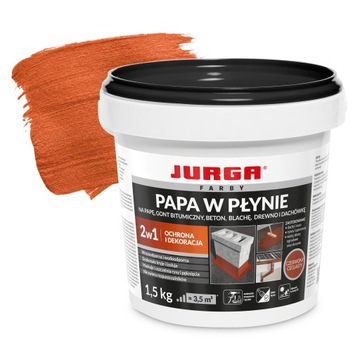 JURGA Farba na Dach Papa w Płynie CZERWONA 1,5 Kg
