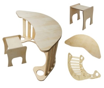 Dřevěný houpačka stůl Montessori pro dítě 85 cm/M Mdf, stolička Výrobce