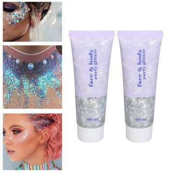 2 шт. Гель-блеск для лица и тела. Гель-блеск голографический для тела.