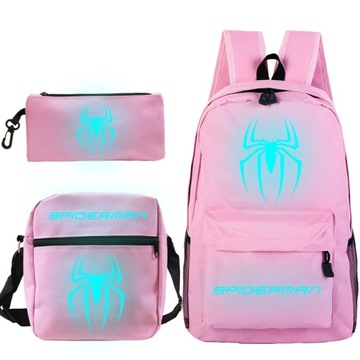 ZESTAW PLECAK TORBA PIÓRNIK SPIDERMAN ŚWIECĄCY