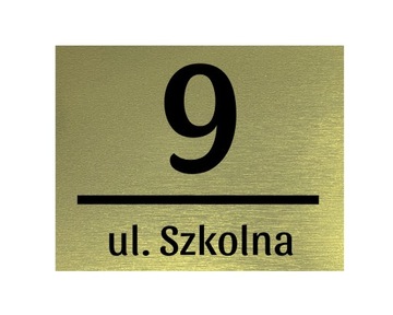 Grawerowana tabliczka adresowa numer domu złota TABLICA 20x15cm