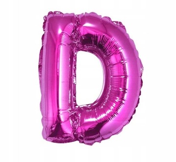 Balon foliowy Litera D, różowa, 35 cm.
