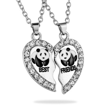 NASZYJNIK PRZYJAŹNI BEST FRIENDS PANDA SREBRNY